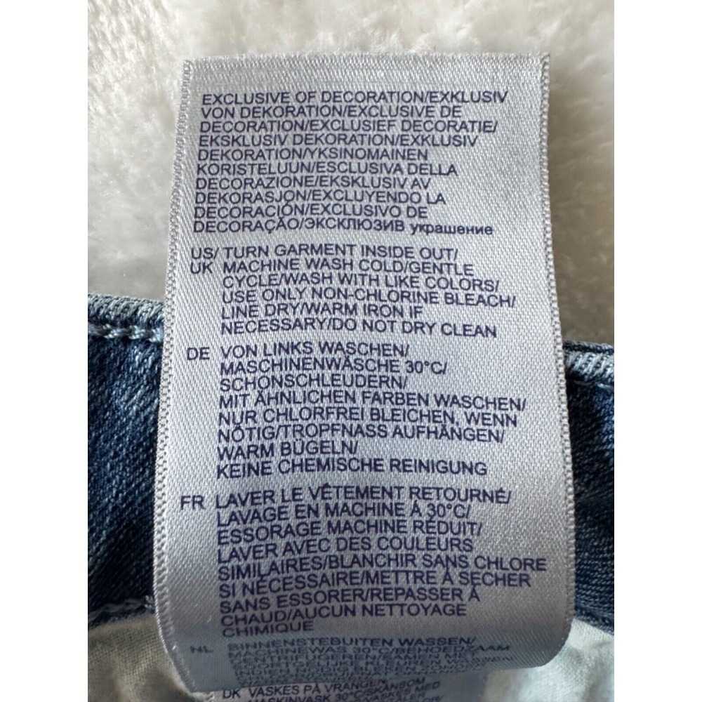 NYDJ Jeans Marilyn Straight Clean Horizon SZ 6 Ankle Raw Hem Multi Color Pockets - Picture 10 of 16